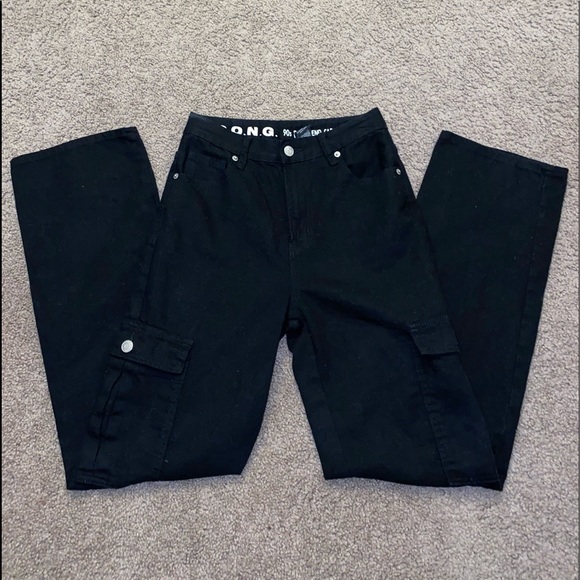 S.O.N.G Pants - 90s Boyfriend Black Carpenter/Cargo Jeans